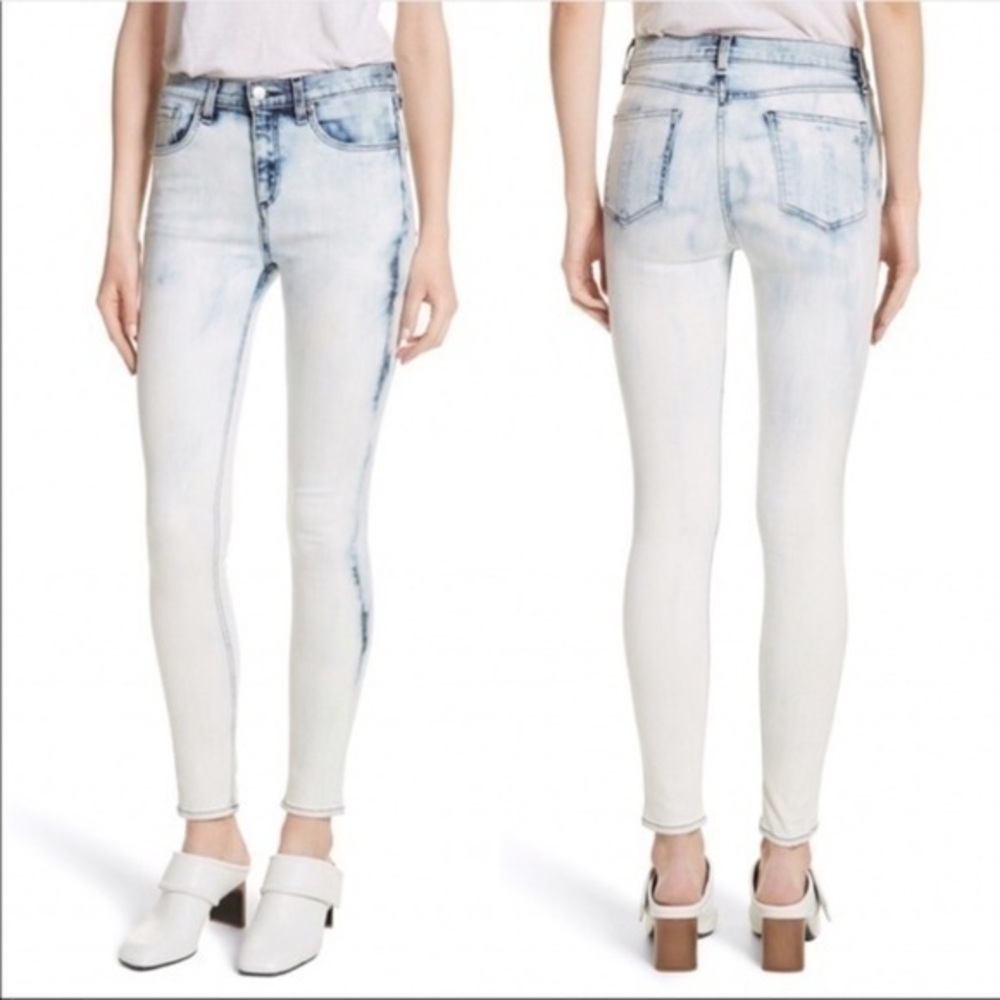 Rag & Bone High Rise Skinny Acid Wash Stretch Jeans Size 25